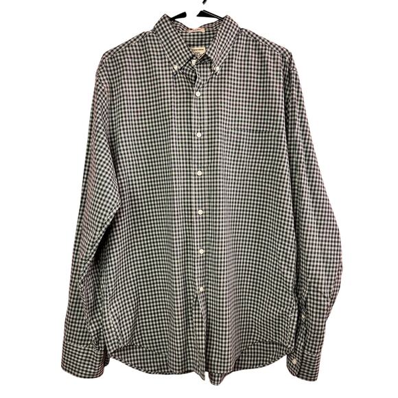 J. Crew Shirt Mens Large Button Up classic Gingham Stretch Long Sleeve - Picture 1 of 4